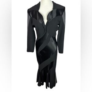Eletra Casadei Black Evening Gown With Matching Jacket Size 4